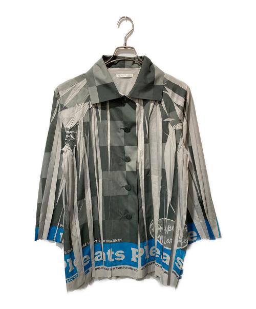 PLEATS PLEASE（プリーツプリーズ）PLEATS PLEASE (プリーツプリーズ) プリーツシャツジャケット グレー サイズ:3の古着・服飾アイテム