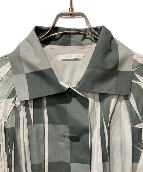 PLEATS PLEASE（プリーツプリーズ）PLEATS PLEASE (プリーツプリーズ) プリーツシャツジャケット グレー サイズ:3の古着・服飾アイテム