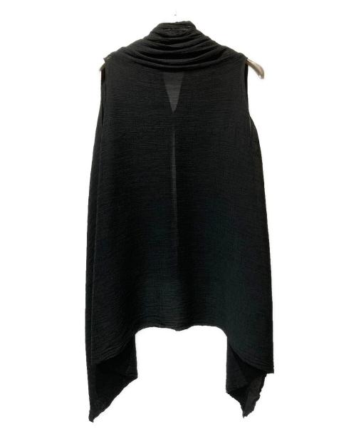 me ISSEY MIYAKE（ミーイッセイ ミヤケ）me ISSEY MIYAKE (ミーイッセイ ミヤケ) ロングベスト ブラック サイズ:不明の古着・服飾アイテム