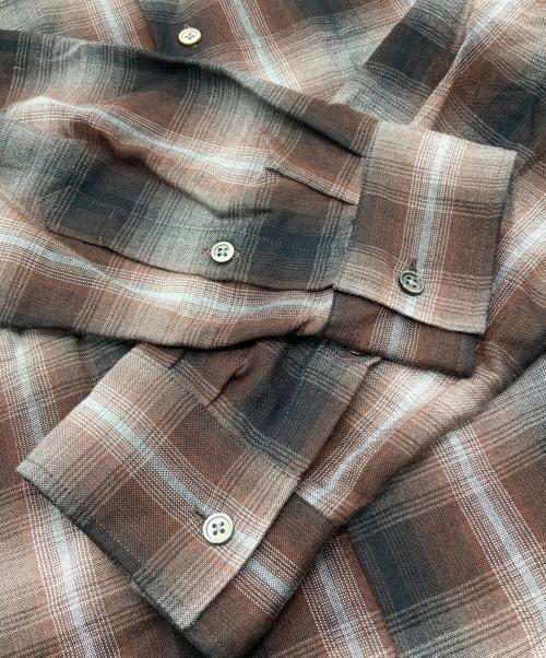 Ernie Palo（アーニーパロ）Ernie Palo (アーニーパロ) Rayon Check Shirt ブラウン サイズ:48の古着・服飾アイテム