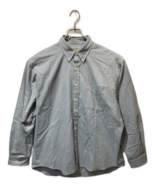 SEDAN ALL-PURPOSE（セダンオールパーパス）SEDAN ALL-PURPOSE (セダンオールパーパス) Twill Plaid Big BD Shirt スカイブルー サイズ:Lの古着・服飾アイテム