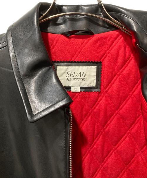 SEDAN ALL-PURPOSE（セダンオールパーパス）SEDAN ALL-PURPOSE (セダンオールパーパス) Synthetic Leather Sports Jacket ブラック サイズ:XLの古着・服飾アイテム