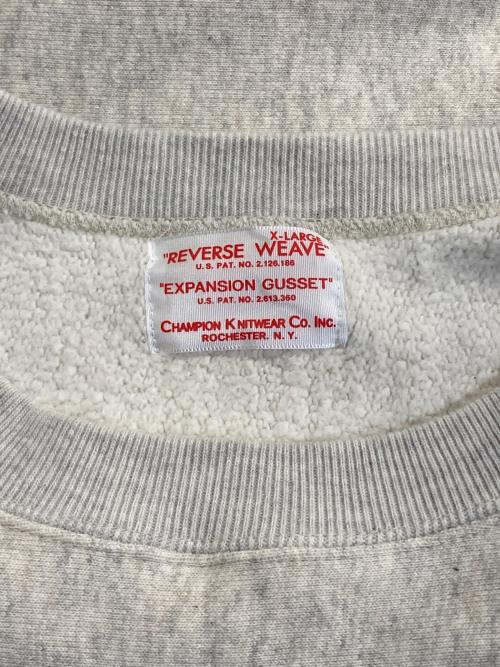 Champion REVERSE WEAVE（チャンピオン リバース ウィーブ）Champion REVERSE WEAVE (チャンピオン リバース ウィーブ) 2ND PATENT CREWNECK SWEATSHIRT グレー サイズ:XLの古着・服飾アイテム