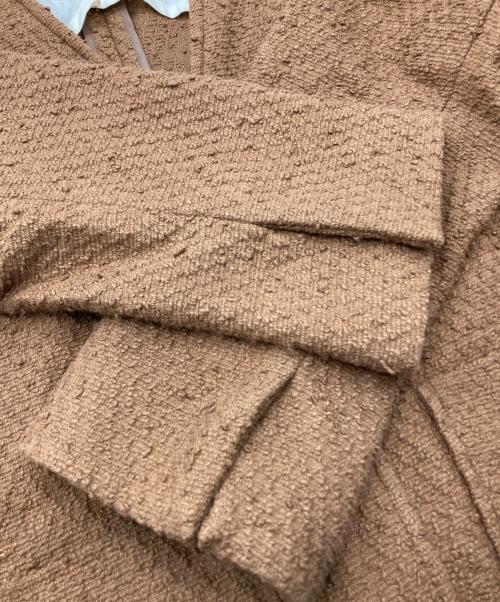 BABYLONE（バビロン）BABYLONE (バビロン) ツイードテーラードジャケット ブラウン サイズ:FREEの古着・服飾アイテム