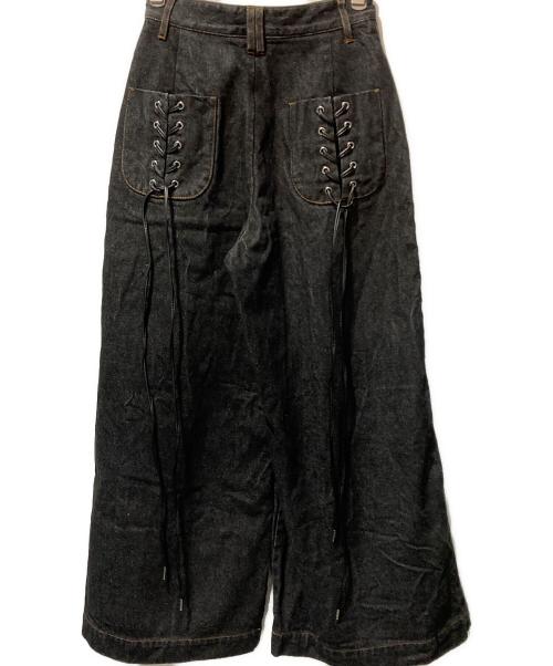 PAMEO POSE（パメオポーズ）PAMEO POSE (パメオポーズ) Laces-up Denim Baggy Trousers ブラック サイズ:Ｓの古着・服飾アイテム