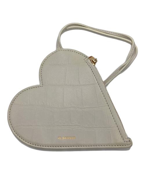 JIL SANDER（ジルサンダー）JIL SANDER (ジルサンダー) ハートチャームレザーポーチ ベージュの古着・服飾アイテム