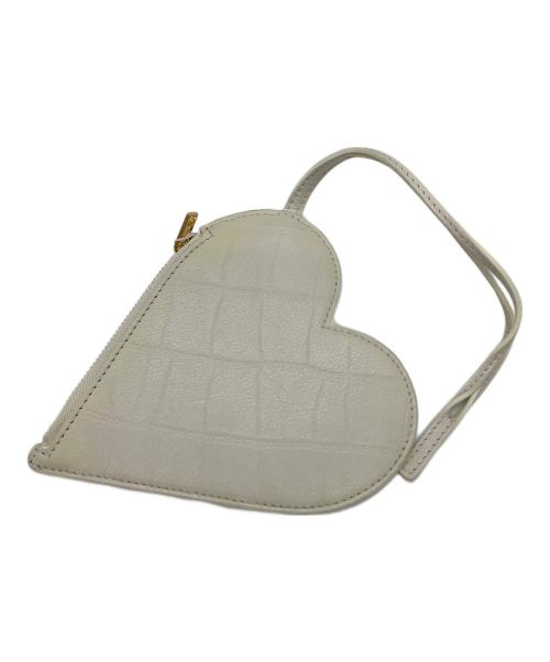 JIL SANDER（ジルサンダー）JIL SANDER (ジルサンダー) ハートチャームレザーポーチ ベージュの古着・服飾アイテム