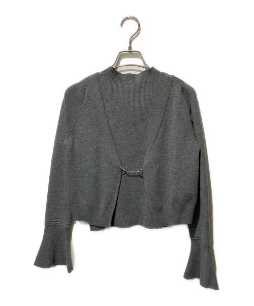 HER LIP TO（ハーリップトゥ）Her lip to (ハーリップトゥ) Herlipto Flared Sleeve Knit Set グレー サイズ:Sの古着・服飾アイテム