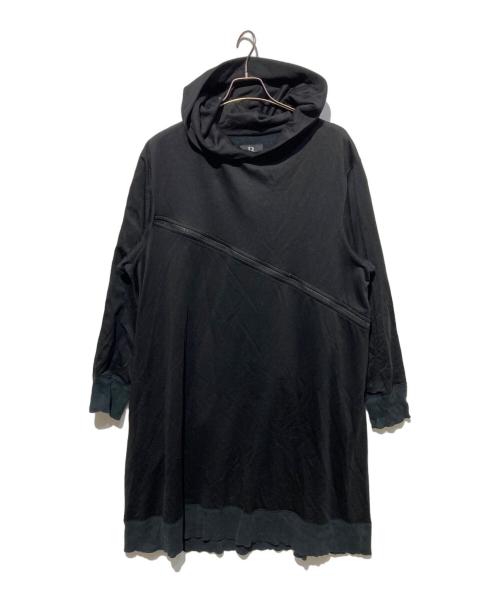 B Yohji Yamamoto（ビーヨウジヤマモト）B Yohji Yamamoto (ビーヨウジヤマモト) ジップデザインロングパーカー ブラック サイズ:2の古着・服飾アイテム