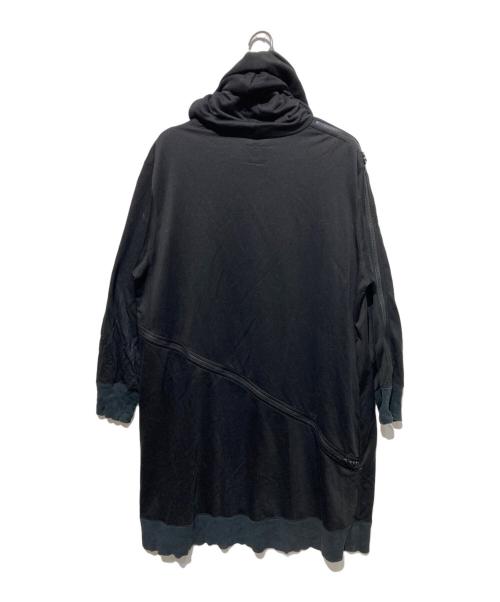 B Yohji Yamamoto（ビーヨウジヤマモト）B Yohji Yamamoto (ビーヨウジヤマモト) ジップデザインロングパーカー ブラック サイズ:2の古着・服飾アイテム