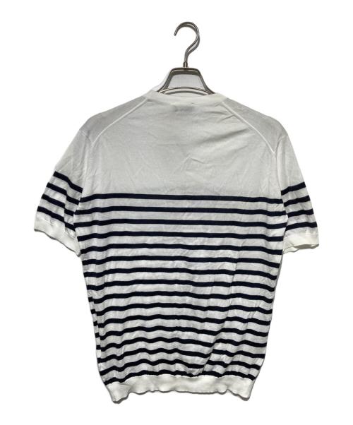 JOHN SMEDLEY（ジョンスメドレー）JOHN SMEDLEY (ジョンスメドレー) STANDARD FIT HAYES STRIPED T-SHIRT ホワイト サイズ:Lの古着・服飾アイテム