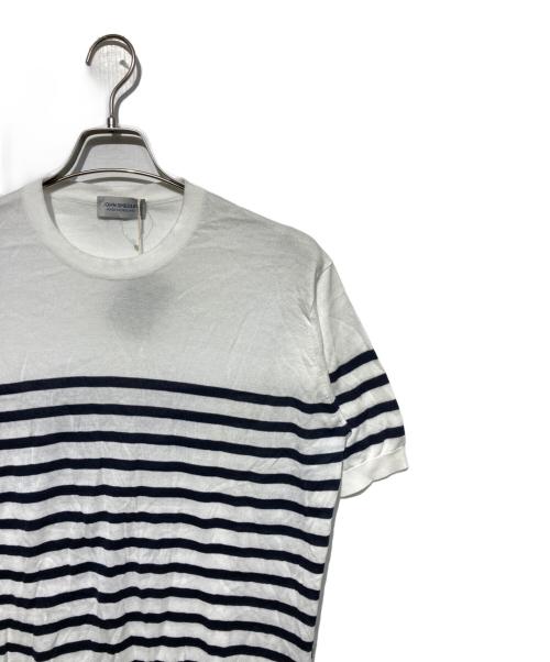 JOHN SMEDLEY（ジョンスメドレー）JOHN SMEDLEY (ジョンスメドレー) STANDARD FIT HAYES STRIPED T-SHIRT ホワイト サイズ:Lの古着・服飾アイテム