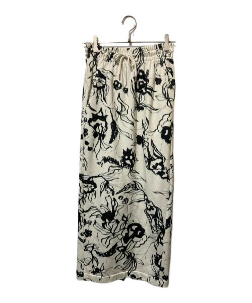 DRIES VAN NOTEN（ドリスヴァンノッテン）DRIES VAN NOTEN (ドリスヴァンノッテン) 花柄スウェットスカート ホワイト サイズ:XSの古着・服飾アイテム