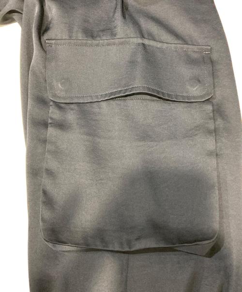 BARNEYS NEWYORK（バーニーズ・ニューヨーク）BARNEYS NEWYORK (バーニーズ・ニューヨーク) ハイウエスト サテンパンツ ネイビー サイズ:Mの古着・服飾アイテム