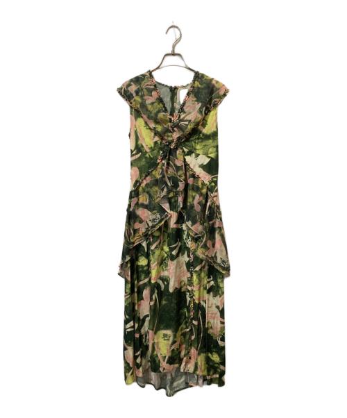 3.1 phillip lim（スリーワンフィリップリム）3.1 phillip lim (スリーワンフィリップリム) 花柄ノースリーブワンピース グリーン サイズ:2の古着・服飾アイテム