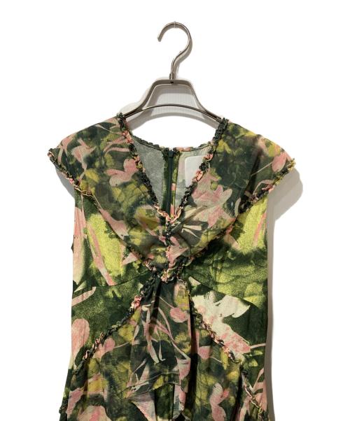 3.1 phillip lim（スリーワンフィリップリム）3.1 phillip lim (スリーワンフィリップリム) 花柄ノースリーブワンピース グリーン サイズ:2の古着・服飾アイテム