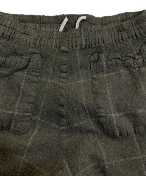 COMME des GARCONS SHIRT（コムデギャルソンシャツ）COMME des GARCONS SHIRT (コムデギャルソンシャツ) wool windowpane check garment treated pants カーキ サイズ:Mの古着・服飾アイテム