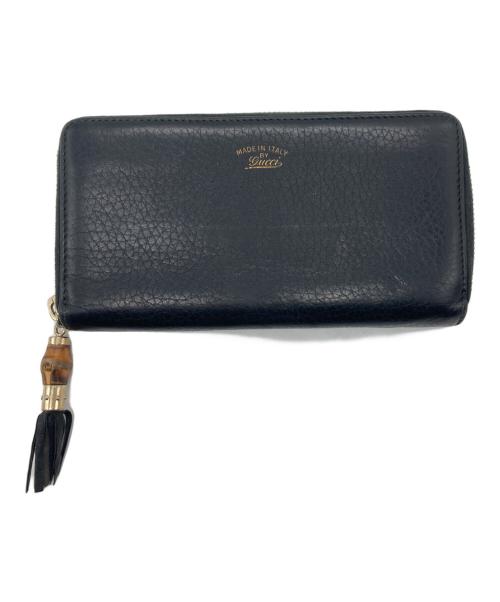 GUCCI（グッチ）GUCCI (グッチ) ラウンドファスナー財布 ブラックの古着・服飾アイテム