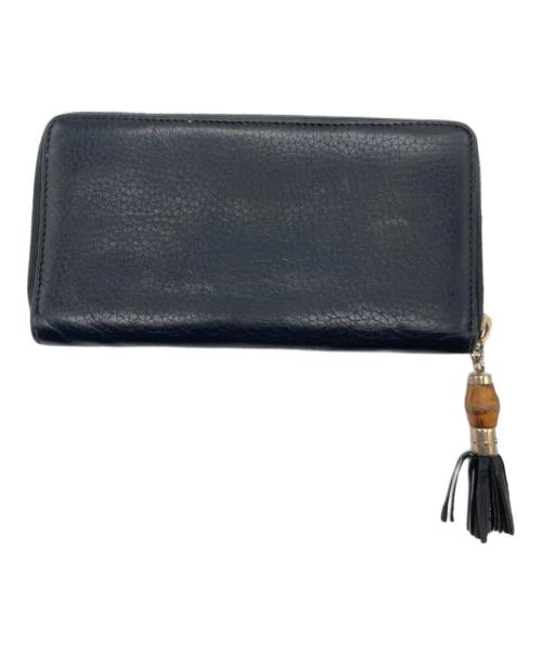 GUCCI（グッチ）GUCCI (グッチ) ラウンドファスナー財布 ブラックの古着・服飾アイテム