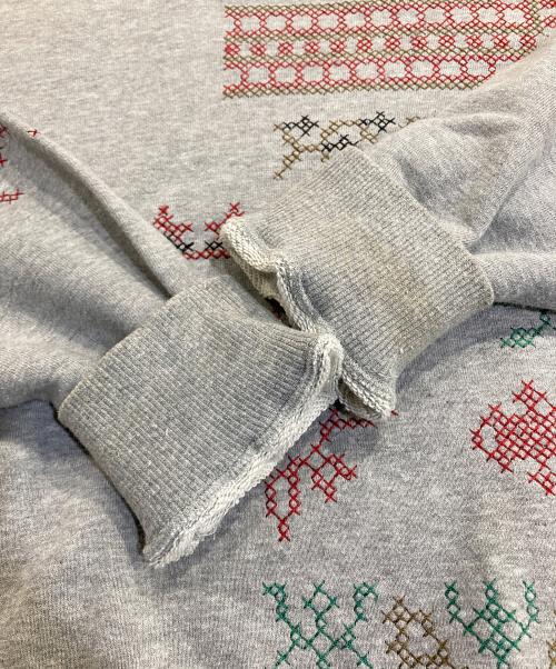 Maison MIHARA YASUHIRO（メゾン ミハラ ヤスヒロ）Maison MIHARA YASUHIRO (メゾン ミハラ ヤスヒロ) 刺繍スウェット グレー サイズ:48の古着・服飾アイテム