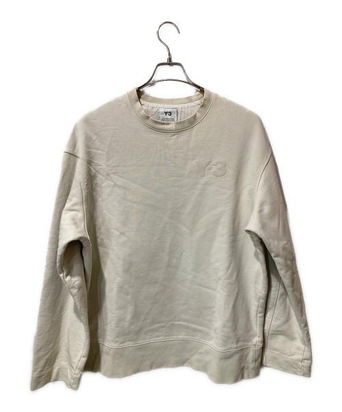 Y-3（ワイスリー）Y-3 (ワイスリー) CLASSIC CHEST LOGO CREW SWEAT ベージュ サイズ:Sの古着・服飾アイテム