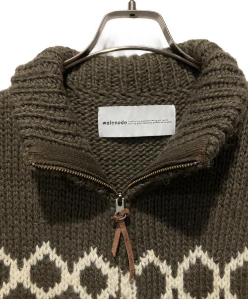 walenode（ウェルノード）walenode (ウェルノード) 別注 カウチンニットブルゾン ベージュ サイズ:ＦＲＥＥの古着・服飾アイテム