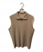 HOMME PLISSE ISSEY MIYAKEオム プリッセ イッセイ ミヤケ）の古着「LIGHT MESH プリーツノースリーブカットソー」｜ブラウン