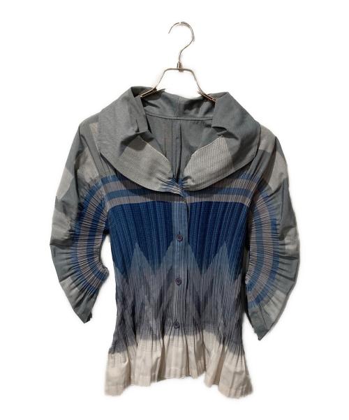 ISSEY MIYAKE FETE（イッセイミヤケフェット）ISSEY MIYAKE FETE (イッセイミヤケフェット) プリーツシャツ グレー サイズ:2の古着・服飾アイテム