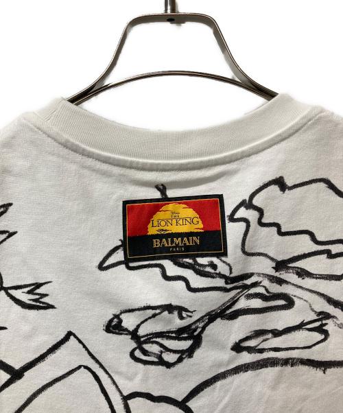 BALMAIN（バルマン）BALMAIN (バルマン) DISNEY (ディズニー) 総柄プリント Tシャツ ホワイト サイズ:XS 未使用品の古着・服飾アイテム