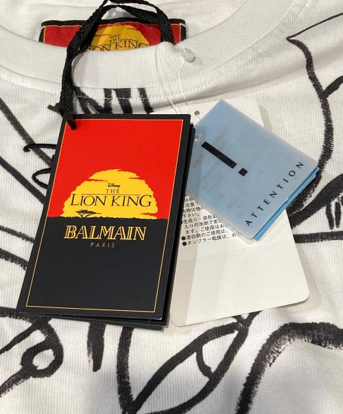 BALMAIN（バルマン）BALMAIN (バルマン) DISNEY (ディズニー) 総柄プリント Tシャツ ホワイト サイズ:XS 未使用品の古着・服飾アイテム