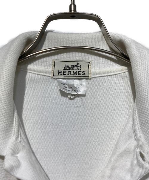 HERMES（エルメス）HERMES (エルメス) Ｈロゴ刺繍ポロシャツ ホワイト サイズ:　の古着・服飾アイテム