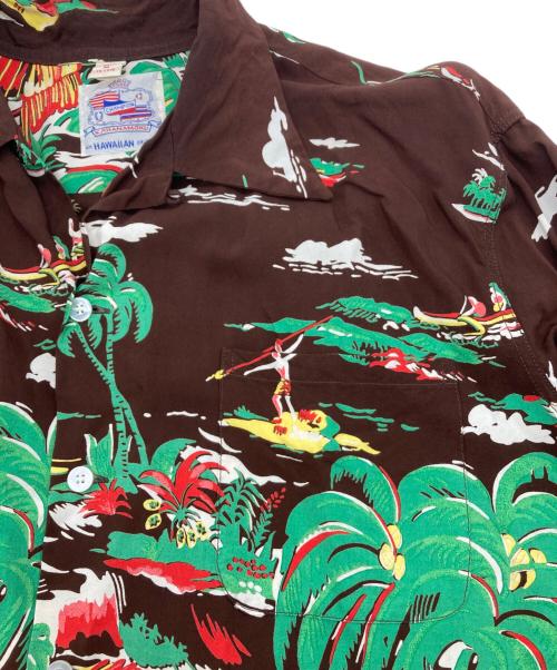 Duke Kahanamoku（デュークカハナモク）DUKE KAHANAMOKU (デュークカハナモク) アロハシャツ ブラウン サイズ:Mの古着・服飾アイテム