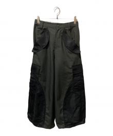 MAISON SPECIAL（メゾンスペシャル）の古着「Different Material Docking Prime-Wide Field Pants」｜ブラック