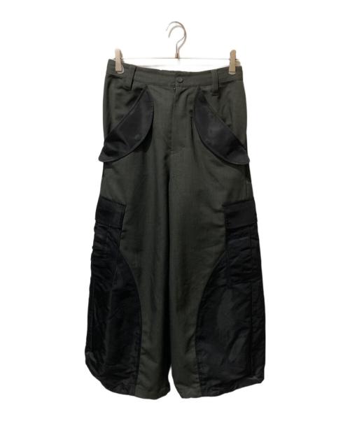 MAISON SPECIAL（メゾンスペシャル）MAISON SPECIAL (メゾンスペシャル) Different Material Docking Prime-Wide Field Pants ブラックの古着・服飾アイテム