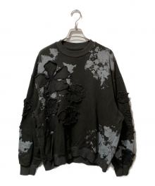 MAISON SPECIAL（メゾンスペシャル）の古着「Flower Patch Prime-Over Crew Neck Sweatshirt」｜グレー