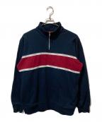 SUPREMEシュプリーム）の古着「Logo Tape Stripe Half Zip Sweat」｜ネイビー×レッド