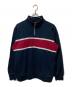 Supreme（シュプリーム）の古着「Logo Tape Stripe Half Zip Sweat」｜ネイビー×レッド