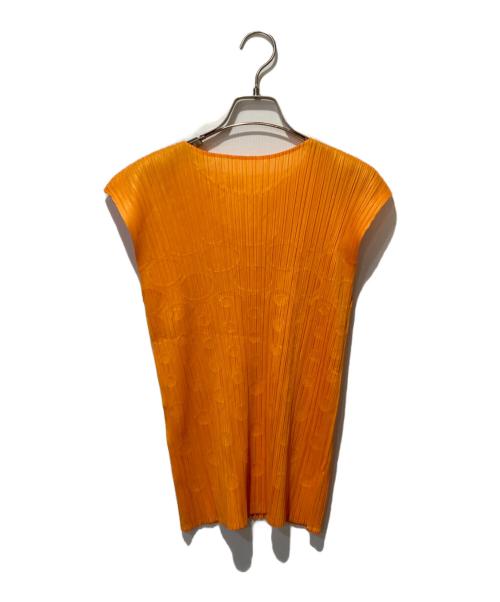 PLEATS PLEASE（プリーツプリーズ）PLEATS PLEASE (プリーツプリーズ) ノースリーブプリーツカットソー オレンジ サイズ:記載なしの古着・服飾アイテム