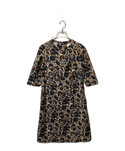 'S Max Mara（エスマックスマーラ）'S Max Mara (エスマックスマーラ) 総柄ロングワンピース ブラウン サイズ:36の古着・服飾アイテム