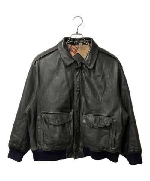 RESTON & YORK（レストン アンド ヨーク）RESTON & YORK (レストン アンド ヨーク) レザーボンバージャケット ブラック サイズ:XLの古着・服飾アイテム