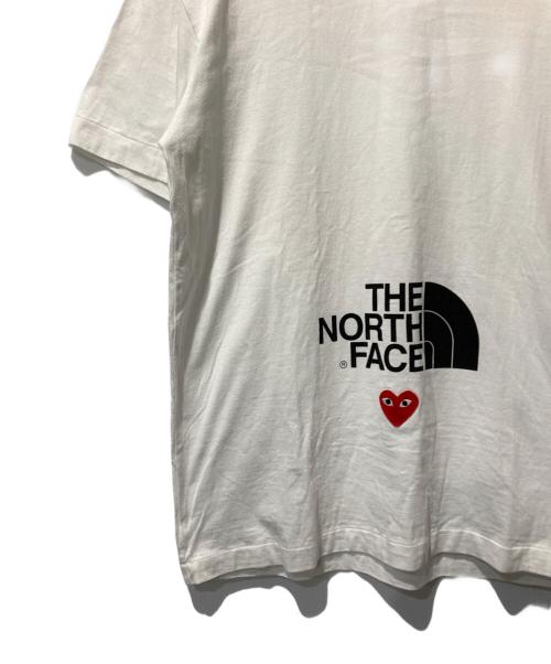 THE NORTH FACE（ザ ノース フェイス）THE NORTH FACE (ザ ノース フェイス) PLAY COMME des GARCONS (プレイコムデギャルソン) コラボロゴプリントTシャツ ホワイト サイズ:XLの古着・服飾アイテム