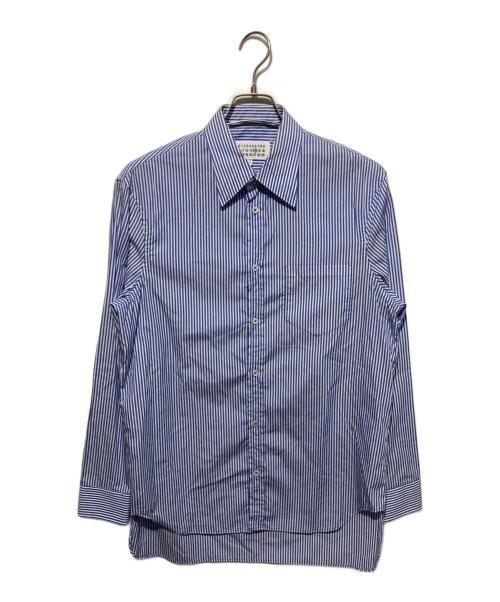 Maison Margiela 14（メゾンマルジェラ 14）Maison Margiela 14 (メゾンマルジェラ 14) ストライプドレスシャツ ブルー×ホワイト サイズ:40の古着・服飾アイテム