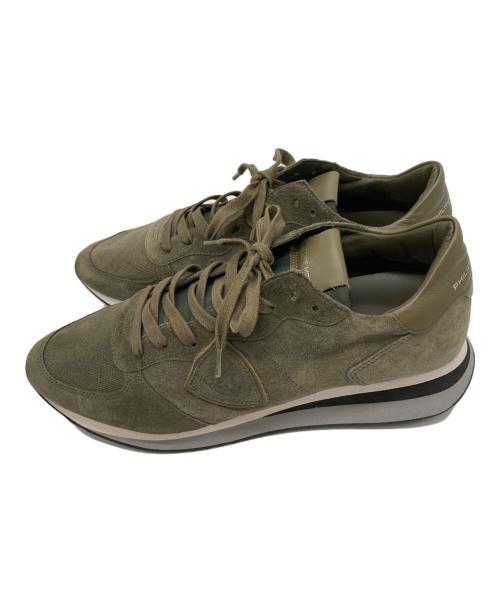 PHILIPPE MODEL（フィリップ モデル）PHILIPPE MODEL (フィリップ モデル) ローカットスニーカー オリーブ サイズ:41の古着・服飾アイテム