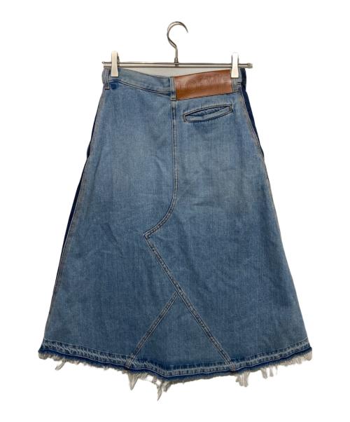 LOEWE（ロエベ）LOEWE (ロエベ) バイカラーデニムスカート インディゴ サイズ:34の古着・服飾アイテム
