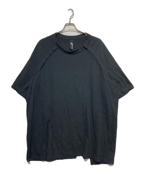 GROUND Y（グラウンドワイ）GROUND Y (グラウンドワイ) COTTON JERSEY RAGLAN SLEEVE T-SHIRT ブラック サイズ:3の古着・服飾アイテム