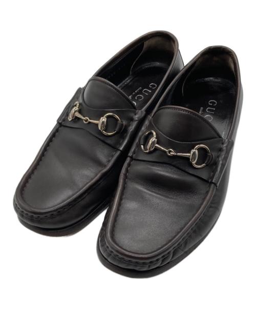 GUCCI（グッチ）GUCCI (グッチ) ホースビットローファー ブラウン サイズ:41 1/2の古着・服飾アイテム