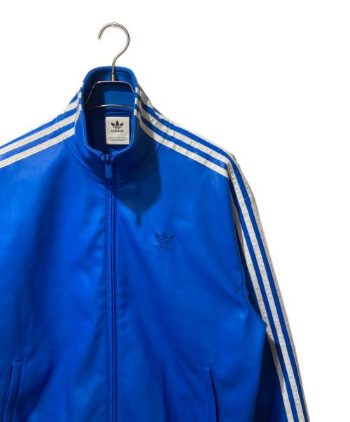 adidas（アディダス）adidas (アディダス) フェイクレザーアディカラールーズファイヤーバードトラックスーツジャケット ブルー サイズ:XLの古着・服飾アイテム