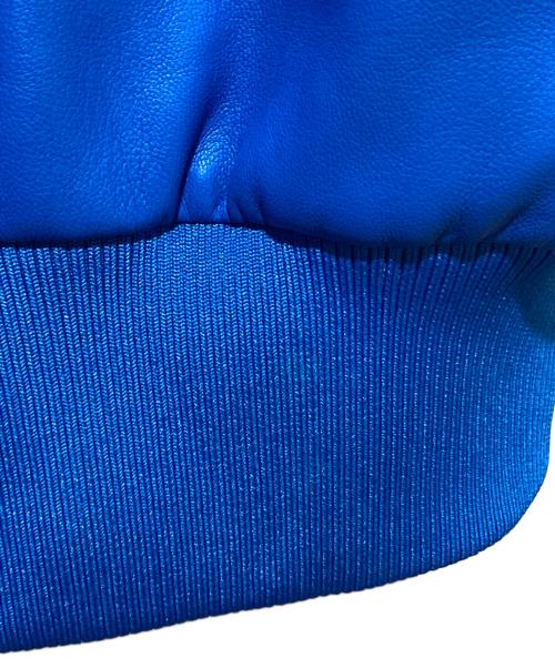 adidas（アディダス）adidas (アディダス) フェイクレザーアディカラールーズファイヤーバードトラックスーツジャケット ブルー サイズ:XLの古着・服飾アイテム