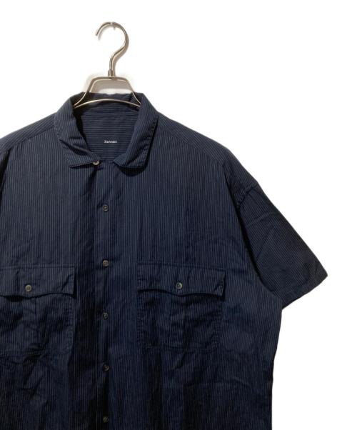 Porter Classic（ポータークラシック）Porter Classic (ポータークラシック) KEROUAC PIN STRIPE SHIRT ネイビー サイズ:Lの古着・服飾アイテム