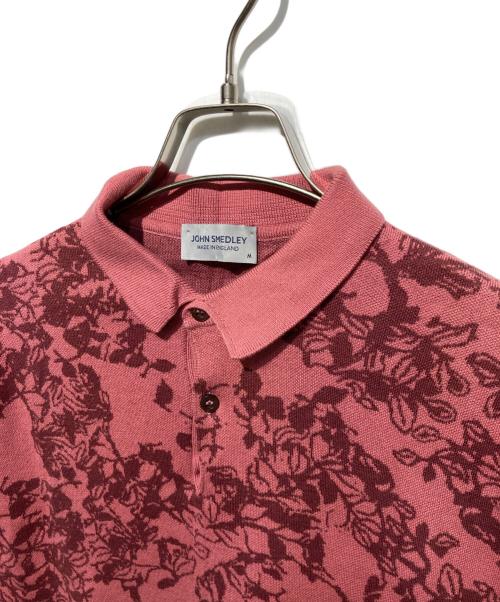 JOHN SMEDLEY（ジョンスメドレー）JOHN SMEDLEY (ジョンスメドレー) 総柄ニットポロシャツ ピンク サイズ:Mの古着・服飾アイテム